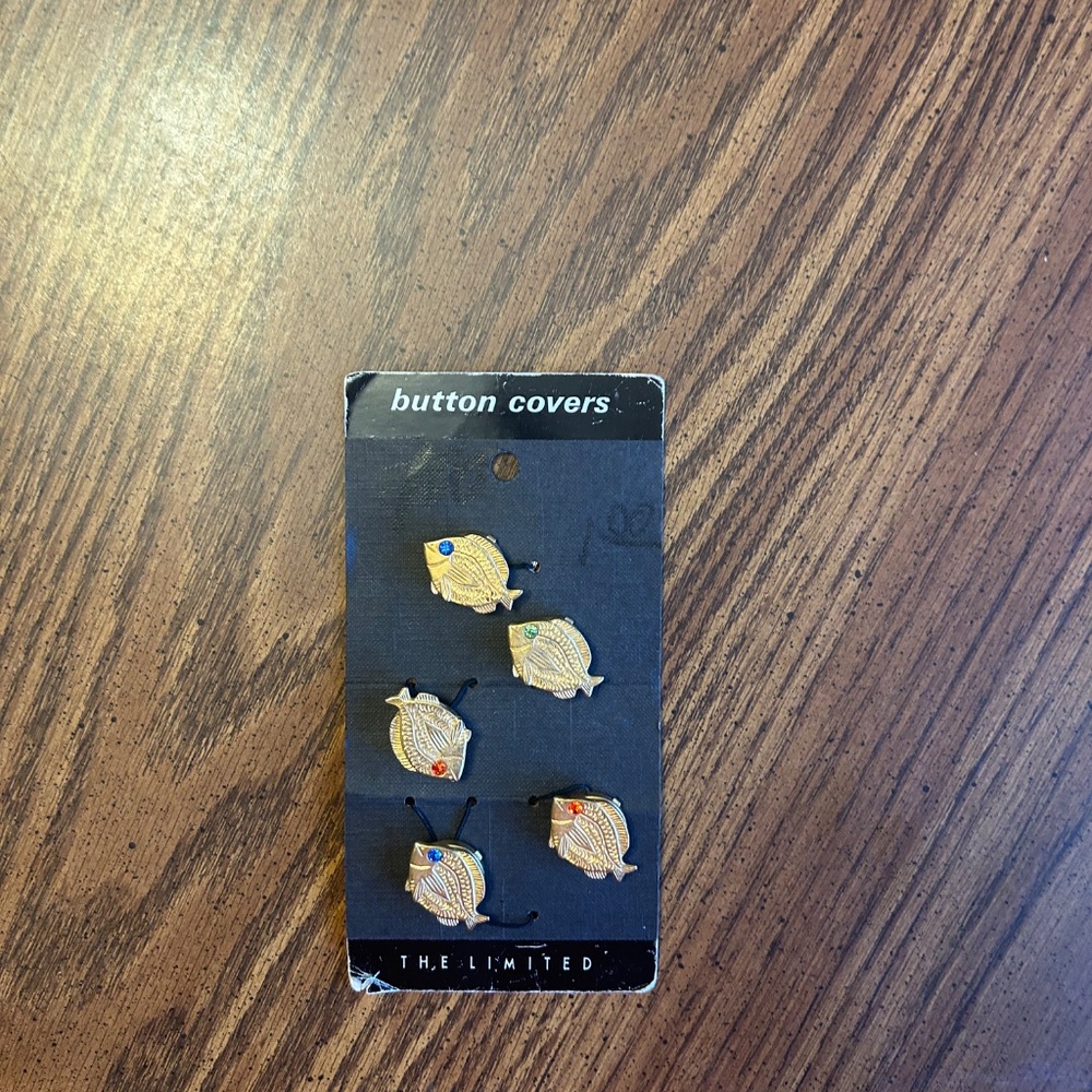 The Limited 1980's vintage gold button covers with emerald eyes.